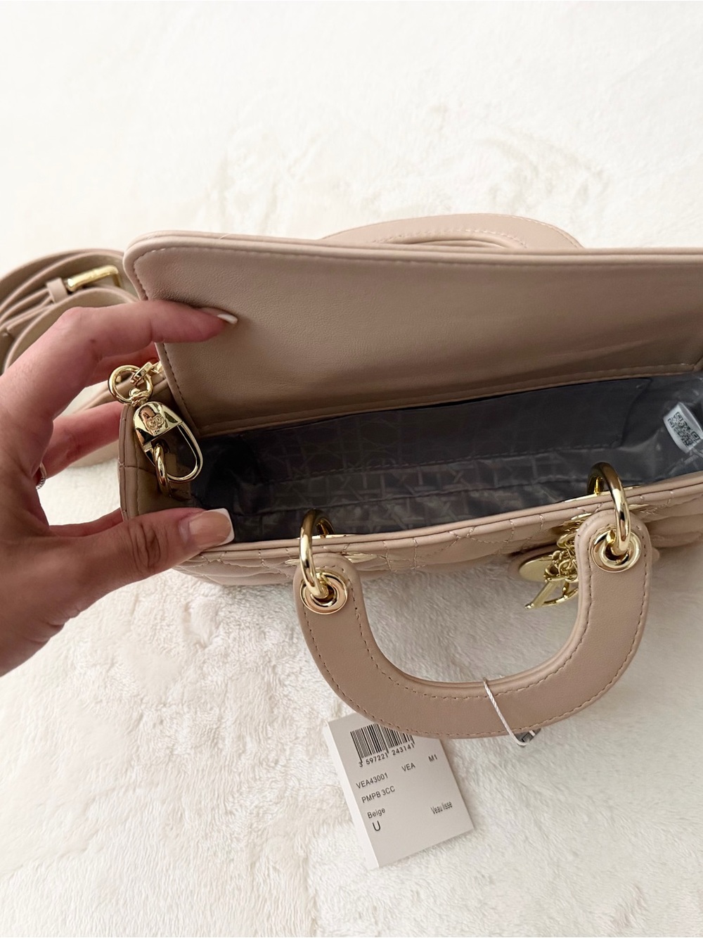 D*or Mini Quilted Top-Handle Bag in Nude READ* - Picture 2 of 2